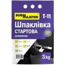 Шпаклевка BudMajster T-11, Cтартовая цементная серая, 3кг