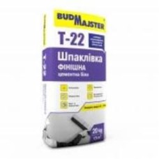 Шпаклевка BudMajster Т-22, финишная, цементная белая, 20кг