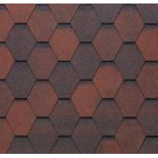 Битумная черепица гибкая TEGOLA ECO ROOF HEXAGONAL MIXED RED 2,3 кв.м