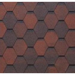 Битумная черепица гибкая TEGOLA ECO ROOF HEXAGONAL MIXED RED 2,3 кв.м