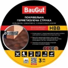 Лента герметизирующая бутилкаучуковая BauGut HBB 100 мм x 3 м бордовая