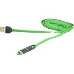 Кабель PowerPlant USB – microUSB 2 м зеленый USB 2.0 AM – Lightning/Micro 2м green