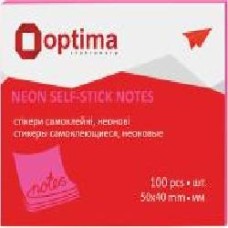 Стикеры 40х50 мм 100 листов неон малиновые Optima