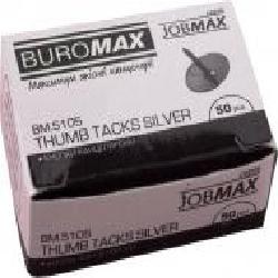 Кнопки-гвоздики Buromax никелированные JOBMAX BM.5105