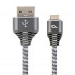 Кабель Cablexpert USB – microUSB 1 м серый (CC-USB2B-AMmBM-1M-WB2) micro USB 2.0 A-папа/Micro B-папа