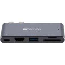 Док-станция Canyon Multiport Docking Station with 5 port Thunderbolt 3 Dual type C 100 W Grey (CNS-TDS05DG)