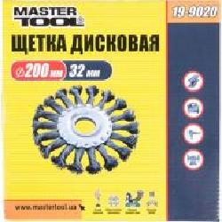 Щетка дисковая D 200х22,2 мм MasterTool из плетеной проволоки 19-9020