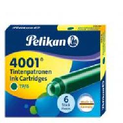 Картридж для перьевых ручек короткие 6 шт. 4001 Dark Green 300087 Pelikan