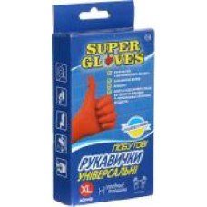 Перчатки резиновые Super Gloves хозяйственные стандартные р. XL 1 пар/уп. оранжевые