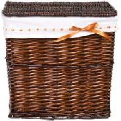 Корзина плетеная с текстилем Tony Bridge Basket 37x27x48 см HQ13-10AB-2