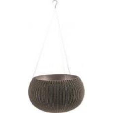 Горшок пластиковый COZIES M круглый 9,4 л коричневый