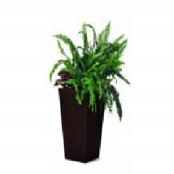 Горшок пластиковый Small Rattan Planter квадратный 23,6 л коричневый