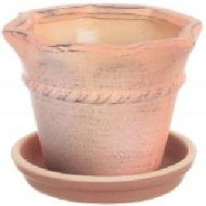 Горшок Viet Thanh Ceramic с блюдцем мешочек 15х11 см VT.9811-3 фигурный коричневый