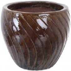 Кашпо Viet Thanh Ceramic завиток 50х36 см VT.10944-1 круглый коричневый