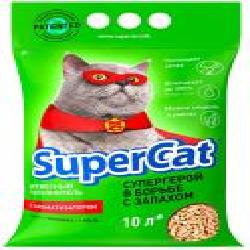 Наполнитель Super Cat с ароматизатором 3 кг зеленый