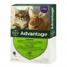 Капли Bayer для котов и кроликов Advantage 80 от блох 91001 (за 1 п-тку, 4 в уп.) шт. 0,8 мл