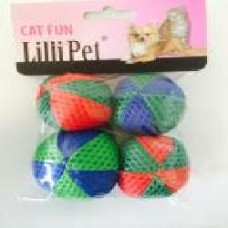 Игрушка для котов Lilli Pet Мячик разноцветный d=6 см 4 шт