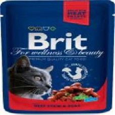 Корм Brit Premium с говядиной и горошком 100 г