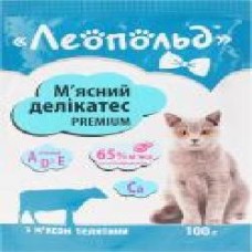 Корм Леопольд Мясные деликатесы с мясом телятины 100 г