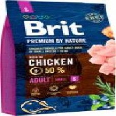 Корм Brit Premium Эдалт S для взрослых собак мелких пород, с курицей, 1 кг,