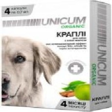 Капли UNiCUM Organic на натуральной основе для отпугивания блох и клещей для собак (4 капсулы) шт.