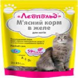 Корм Леопольд Hairball care с говядиной в желе 85 г