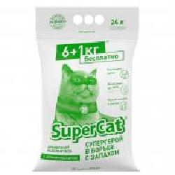 Наполнитель для кошачьего туалета Super Cat с ароматизатором 6+1 кг