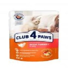 Корм Club 4 Paws для котят с индейкой в желе 80 г