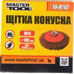 Щетка конусная D 100 М14 MasterTool из латунированной рифленой проволоки 19-8110