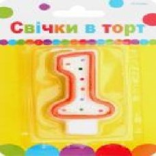 Свечи для торта цифра 1 7см Ві та Ві 1 шт.