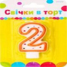 Свечи для торта цифра 2 (7 см) Ві та Ві 1 шт.