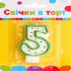 Свечи для торта цифра 5 7см Ві та Ві 1 шт.