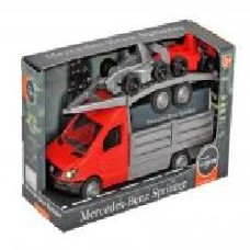 Машинка Тигрес Mercedes-Benz Sprinter бортовой с лафетом красный 1:24 39669