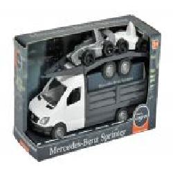 Машинка Тигрес Mercedes-Benz Sprinter бортовой с лафетом белый 1:24 39670