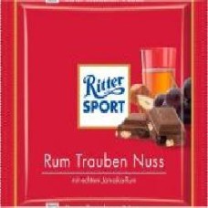 Молочный шоколад Ritter Sport молочный с ямайским ромом , изюмом и орешками (22292100) 100 г