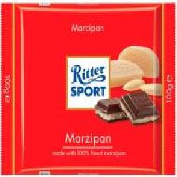 Шоколад Ritter Sport темный (черный) с начинкой марципан (22292101) 100 г