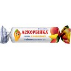 КВЗ Аскорбинка с сахаром со вкусом манго 3 г