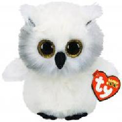 Мягкая игрушка TY Beanie Boos Сова Austin 25 см белый 36480