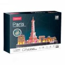 3D-пазл CubicFun City Line с LED-подсветкой Париж L525h