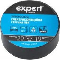 Изолента Expert Power 0,18х19 мм 20 м черная ПВХ EPUT-0,18X19mmX20M-black