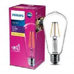 Лампа светодиодная Philips Classic 6 Вт ST64 прозрачная E27 220 В 3000 К