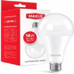 Лампа светодиодная Maxus 18 Вт A80 матовая E27 220 В 4100 К 1-LED-784