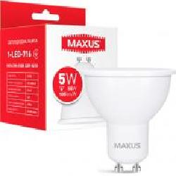 Лампа светодиодная Maxus 5 Вт MR16 матовая GU10 220 В 4100 К 1-LED-716