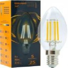 Лампа светодиодная Emilight FIL CL C35 5 Вт E14 3000 К 220 В прозрачная LED Filament C35-5W-3000K-E14-