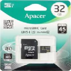 Карта памяти Apacer miсroSDHC 32 ГБ Class 10 с SD-адаптером (AP32GMCSH10U1-R)