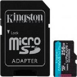 Карта памяти Kingston microSDXC 256 ГБ Class 10UHS-I Class 3 (U3) (SDCG3/256GB) Canvas Go Plus V30 A2 + SD-адаптер