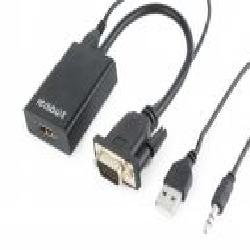 Адаптер Cablexpert USB – VGA черный (A-VGA-HDMI-01) преобразователь VGA в HDMI со звуком