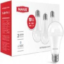 Лампа светодиодная Maxus 3 шт./уп. 10 Вт A60 матовая E27 220 В 4100 К 3-LED-776