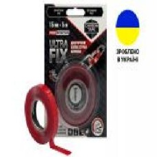 Двусторонняя клейкая лента CARBON TAPE ULTRA FIX UF155 повышенной клейкости 15 мм 0,5 мм 5 м прозрачный