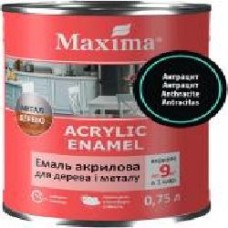 Эмаль акриловая универсальная Maxima антрацит шелковистый мат 0,75 л 0,75 кг